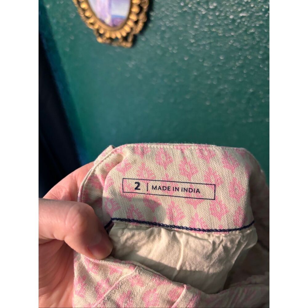 Vineyard Vines Everyday Herringbone Shorts Size 2 Oatmeal Pink Printed - Picture 3 of 4